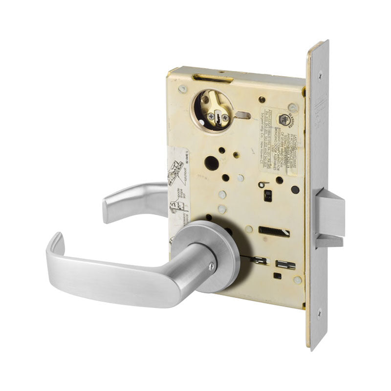 Sargent RX-8271-24V-LNL-26D Electric Mortise Lock, Fail Secure, 24V, La Keyway, LN Rose, L Lever, Field Reversible, Satin Chrome