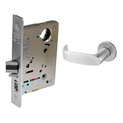 Sargent 70-8204 LNL Storeroom or Closet Mortise Lock, SFIC Prep, Less Core, L Lever, LN Rose, Satin Chrome