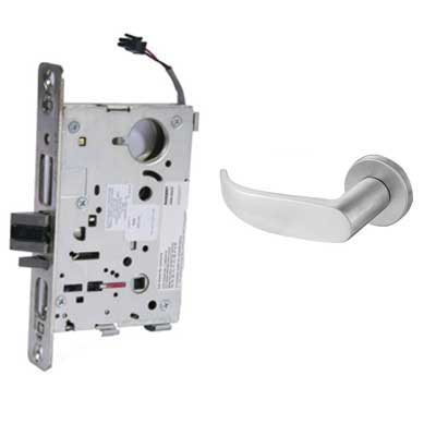 Sargent RX-8271-12V-LNP-26D Electric Mortise Lock, Fail Secure, 12V, LA  Keyway, LN Rose, P Lever, Field Reversible, Satin Chrome