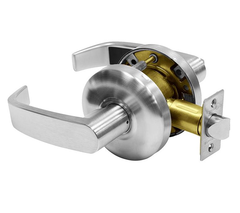 セール大阪】 Sargent 65-Line Satin Chrome Plated Entry/Office Cylindrical Lock  with Wrought Rose and Cast Lever， 1-3/8